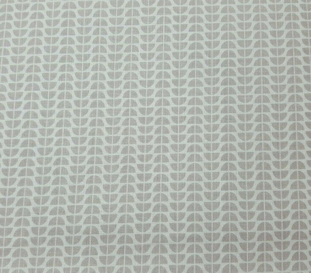 Funanimals BTY Maude Asbury Blend Fabrics Gray White Mod Floral Stripe