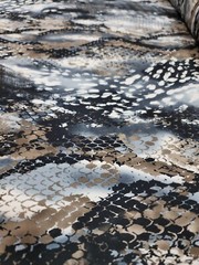 Snake Skyn (4 way stretch) White n black Animal Print Fabric Sold By The Yard