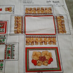 VTG Cottagecore Fabric Sewing Panel Teddy Bear Flowers Soft Boxes Cut Sew 1981