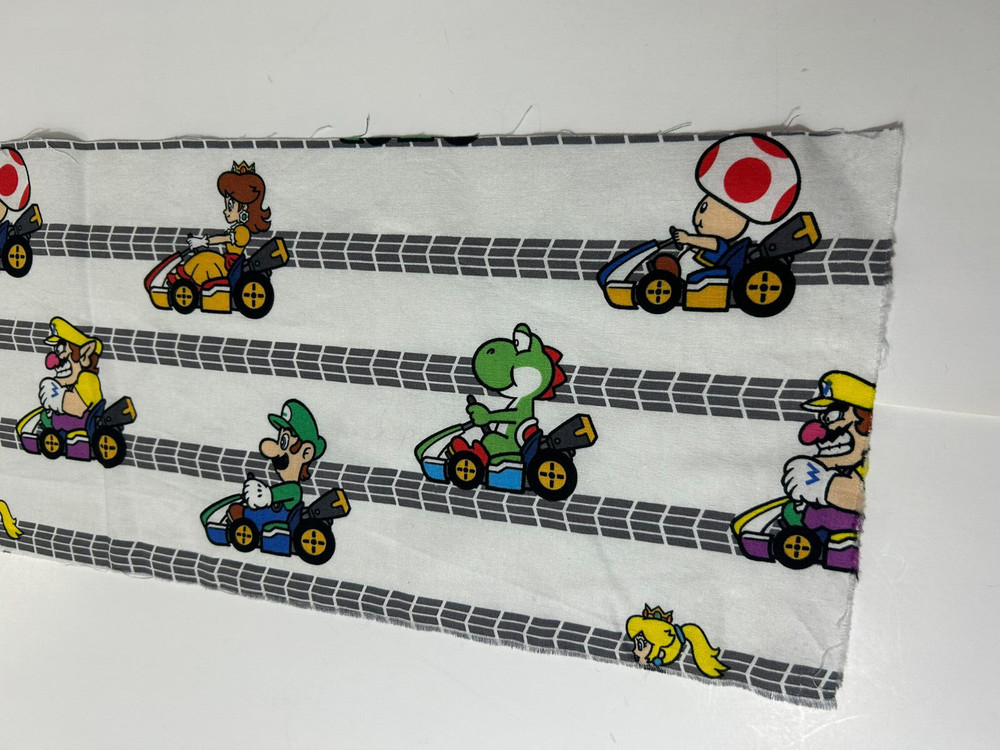 Mario Kart Fabric Square / Loose Extra Piece (42″ x 7″) Quilt Single