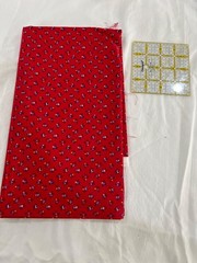 Vintage Red Calico print fabric 1970s 1980s 1 1/2 yards x WOF – Starched?