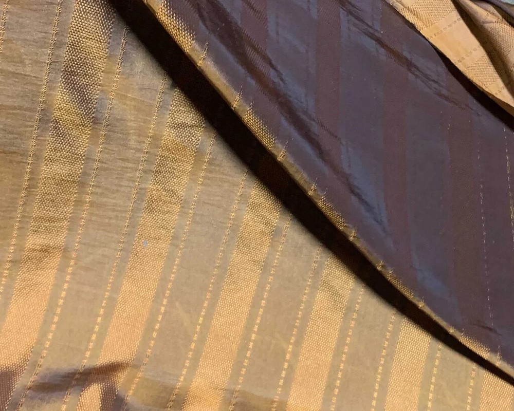 Copper Stripe – Faux Silk Taffeta Fabric