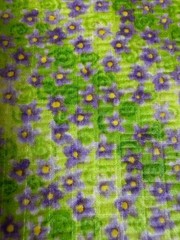 Fabric Lot 7 Yds 32 Ins 44 W “Violet Posey Swirls” Tutti Fruitti Floral Diagonal