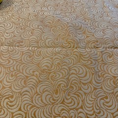VTG Jacquard Abstract Swirl Scroll Upholstery Fabric Golden Caramel Ivory 98×54