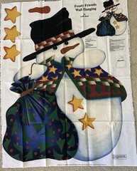 NOS: Frosty Friends Wall Hanging Fabric Panel by Leslie Beck 36 X 44IN Tall A