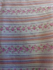 VTG Peter Pan Beautiful Pink Florals Stripes Raised Lines Dimity BTFQ