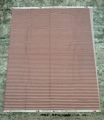 WAVERLY “Tavern Ticking” Screen Print Red & White Stripe 56” x 92” (2.55 Yards)