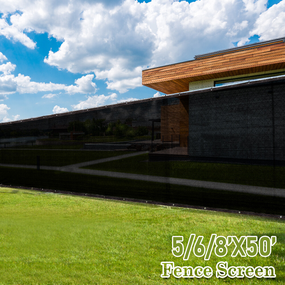 5′ 6′ 8′ Black Fence Windscreen Privacy Screen Shade Cover Fabric Mesh Garden