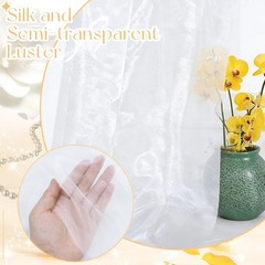 White Organza Fabric by The Yard 60 Inch Wide 3 Yards Silk Sheer Roll NEW