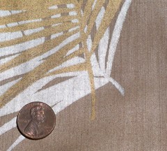 3.6 Yards VTG MCM 1970’s Silky Poly Fabric Loomskill, Inc. Bronze/Taupe Floral