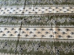 Rose Toile Stripe by Lakehouse LH Cotton Florals Beige, Green and Black 1.5 Yard