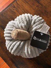 Pd Home & Garden Grey Corduroy Fabric Decorative Pumpkin 8 available-price for o