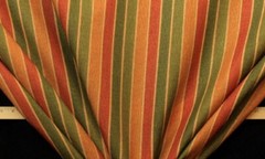 Discount Fabric DRAPERY Olive Green, Burnt Orange, Paprika & Honey Desert Stripe
