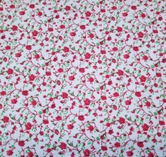 Quilter’s Calicos BTY Marshall Dry Goods Floral Flowers Red Green on White