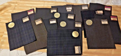 15 Vintage 1960s Men’s Suit Wool Fabric Samples from M. Wile Co. Quilt Crafts