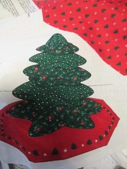 Mini Christmas Tree & Tree Skirt Centerpiece VIP Keepsake Craft Fabric Panel