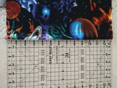 REMNANT STARGAZERS Planets Solar System Met Gold Print Cotton Quilt Fabric 13×21