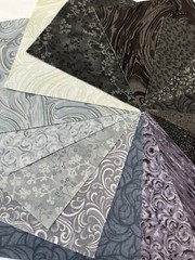 Shades of Black, Gray ~ 42 5″ Squares ~ Color Charm Pack