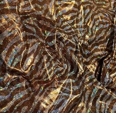 3 Yard Brown Silver Hologram Stretch Knit Fabric 54” Width