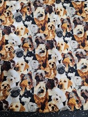 Lot of 6.5 Yards Beautiful Dogs Cotton Fabric