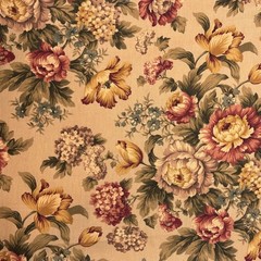 Vintage Mill Creek ANTIQUE Cotton Drapery Curtain Pillow Upholstery Fabric BTY