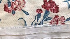 GP & J Baker Vintage Floral Chintz Fabric Approx 10 Yards 1981 Ivory Red Blue