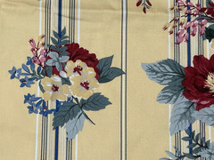 Ralph Lauren Upholstery Fabric 77 X 42.5 Yellow Red Floral Blue Stripes