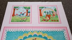 Rainbow Woodland Panel 42×23 Mila Marquis Red Rooster Tree Animal Blocks
