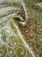 White Swirls on Green Better Homes & Gardens Heavy Fabric – 1 Yard