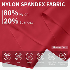 Nylon Spandex Fabric by the Yard, 80% Nylon 20% Spandex, 4-Way Stretch Quick-Dry