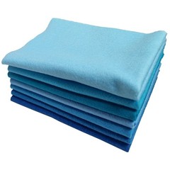 7 PCS 18×18 Inch 1.4mm Soft Felt Fabric Sheet Blue Series DIY Craft Patchwork