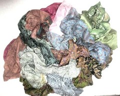 TD LOT PURE SILK Vintage Sari REMNANT Fabrics 200 GRAMS LIGHT DULL COLOR JOURNAL
