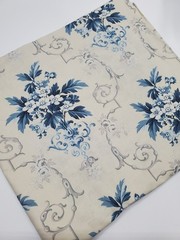French General Panier de Fleurs Floral Vase Moda Blue Sew Quilt OOP FAT QUARTER