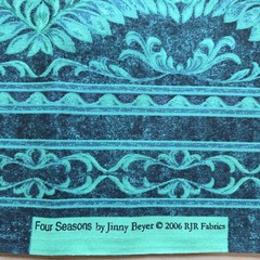 Jinny Beyer Four Seasons 2006 RJR Fabric Green Floral Stripe 2 Yards x 44 Cotton