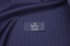 Reda 1865 premium Italian wool suiting fabric 150’s classic navy striped 3.4 m