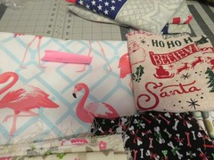 FIVE PIECE Unique Fabric Lot 5+y Cotton Various Styles Vtg Holiday Sewing (H)