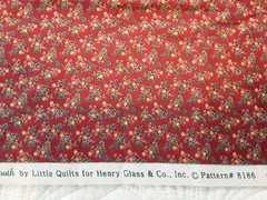Touch of Baltimore Cotton Fabric 44×40″ Red Floral Calico for Henry Glass 8186