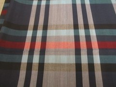 COTTON QUILTING FABRIC Sewing Large Checks Plaid in Blue and Red BTY x 44