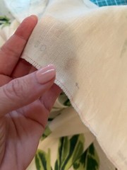 1.5 yards Thibaut Mangrove Tree Green & White Fabric Linen Cotton Tropical Leaf