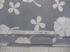 Vintage Klopman Mills Decorator Fabric Floral Gray White Cotton Blend 45″ x 92″