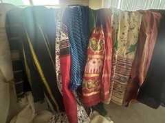 Fabric From India Lot Approximately 12lbs 18 Large Pieces Multicolor