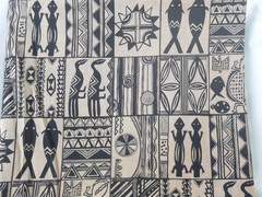 Tribal Inspired Polynesian Cotton fabric block print Tapa Cloth Style apx. 3 yd