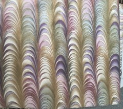 Hoffman International Fabrics. Swirls Pink Purple Aqua White Screen Print