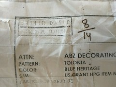 Justin David Textiles – Tolona Blue 54″ wide 56.5 yards Upholstery Fabric
