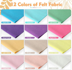 12 Rolls 8″X20″ 1.4Mm Thick Soft Felt Fabric Sheets – 12 Assorted Morandi Colors