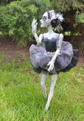 Czech Folk Art Puppet Black Ballerina – Handmade Original Puppet