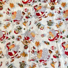 Half Yard Vintage Alexander Henry Santa Fabric Cotton Print