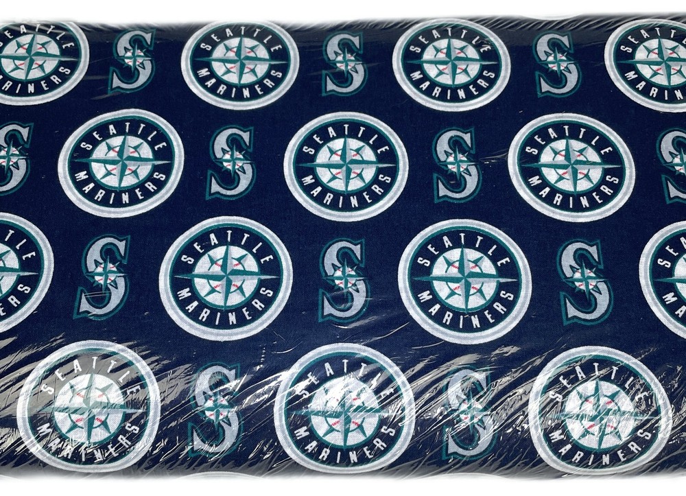 1 Yard Seattle Mariners Logo Bolt Fabric Material Cotton MLB Baseball