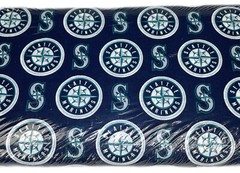 1 Yard Seattle Mariners Logo Bolt Fabric Material Cotton MLB Baseball