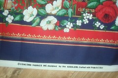 1 of 10 yds Concord Fabric Kesslers CHRISTMAS Double Border Quilt Craft 59″w